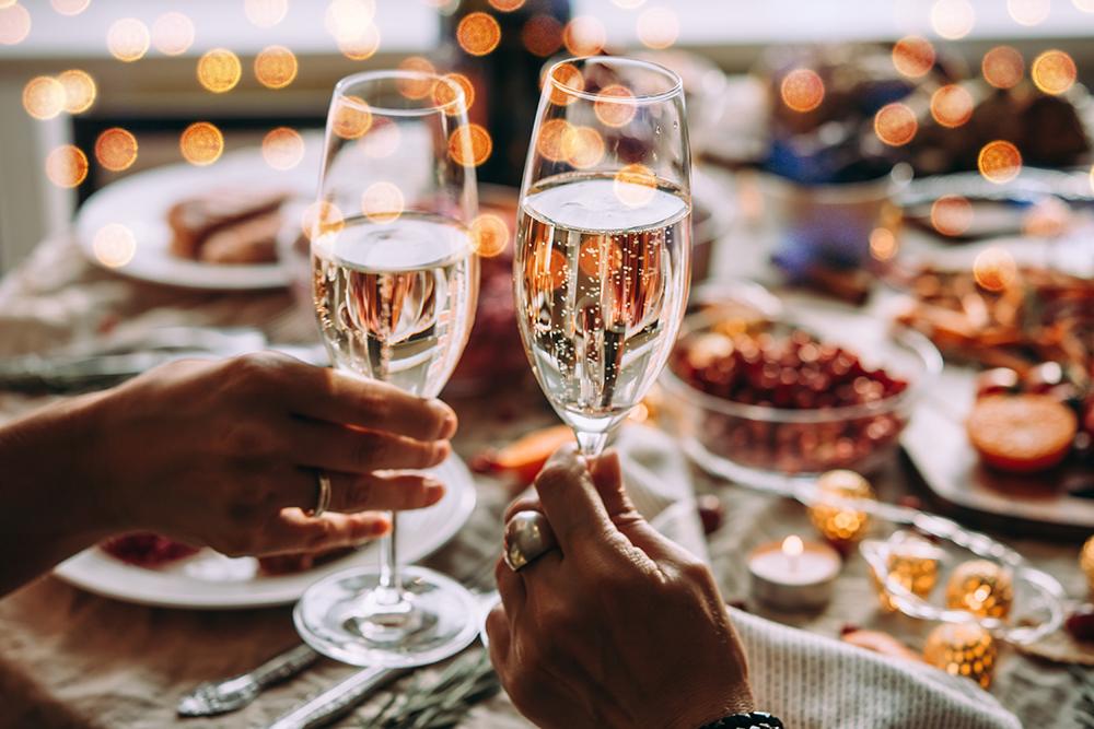 Toast with glasses at a party